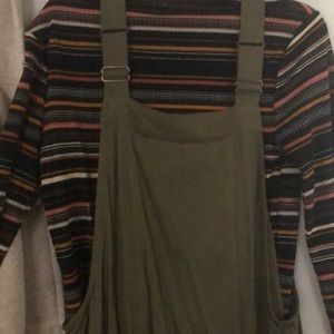 Cute stripe top with attached overall dress.